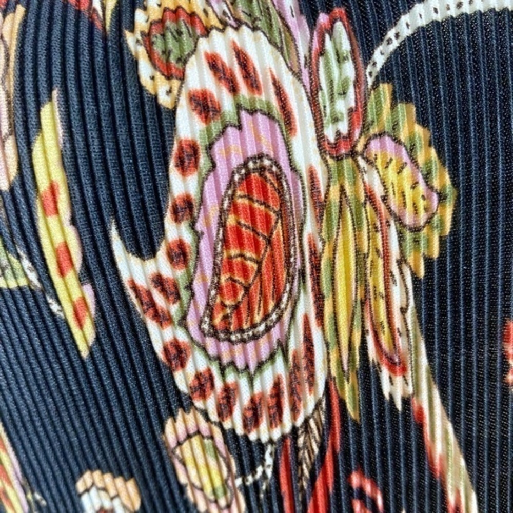 Unbranded Y2K Dark Floral Plissé 3/4 Sleeve‎ Collared Blouse - Picture 10 of 10